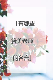 有哪些赞美老师的名言