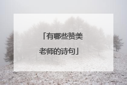 有哪些赞美老师的诗句