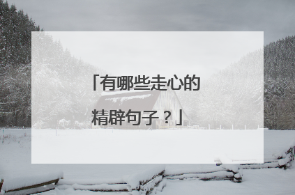 有哪些走心的精辟句子？