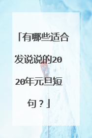 有哪些适合发说说的2020年元旦短句?