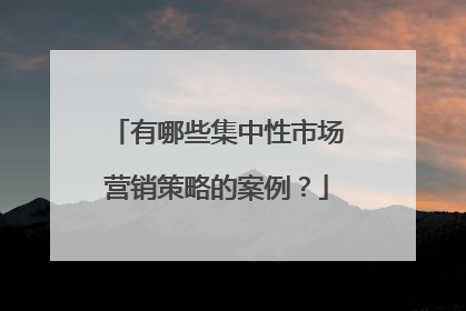 有哪些集中性市场营销策略的案例?