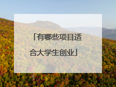 有哪些项目适合大学生创业