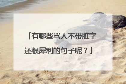 有哪些骂人不带脏字还很犀利的句子呢?