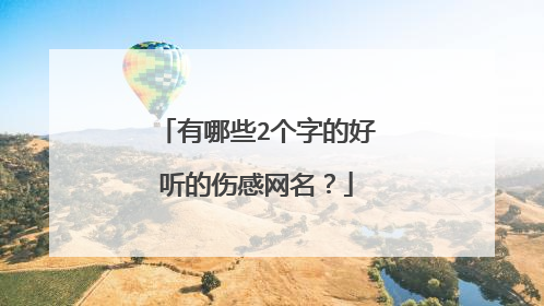有哪些2个字的好听的伤感网名?