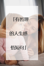有哲理的人生感悟短句