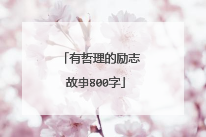 有哲理的励志故事800字