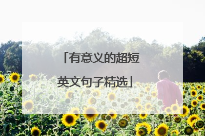 有意义的超短英文句子精选