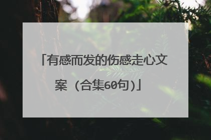 有感而发的伤感走心文案 (合集60句)