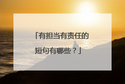 有担当有责任的短句有哪些?