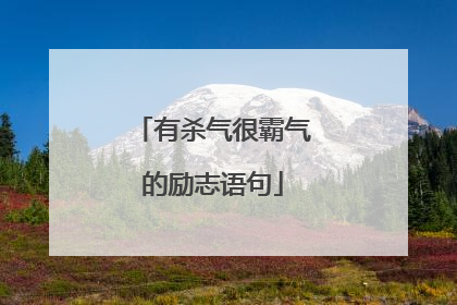 有杀气很霸气的励志语句