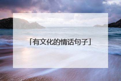 有文化的情话句子