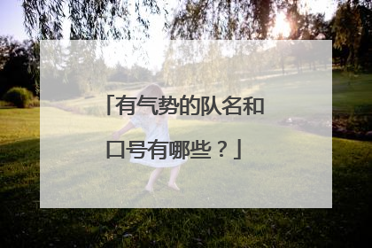 有气势的队名和口号有哪些?