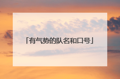 有气势的队名和口号