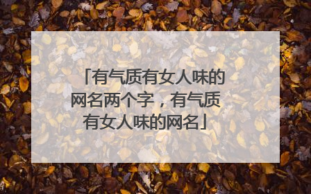 有气质有女人味的网名两个字，有气质有女人味的网名