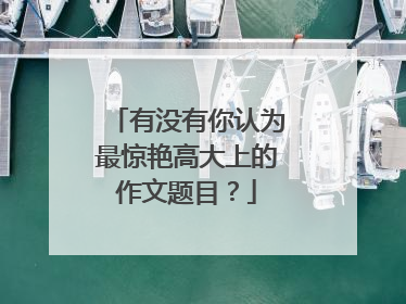 有没有你认为最惊艳高大上的作文题目?