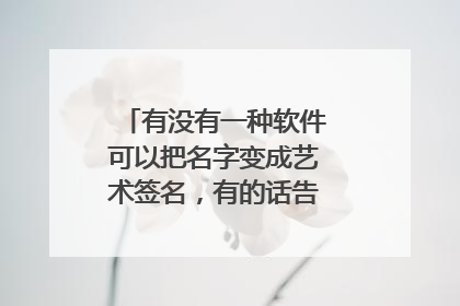有没有一种软件可以把名字变成艺术签名，有的话告诉我叫什么名字