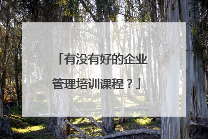 有没有好的企业管理培训课程?