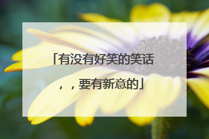 有没有好笑的笑话,,要有新意的