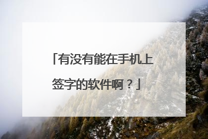 有没有能在手机上签字的软件啊？