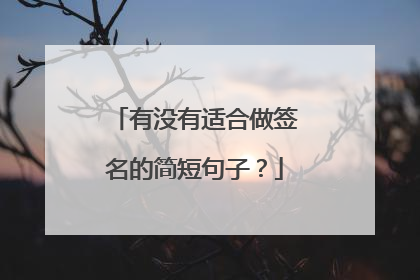 有没有适合做签名的简短句子?