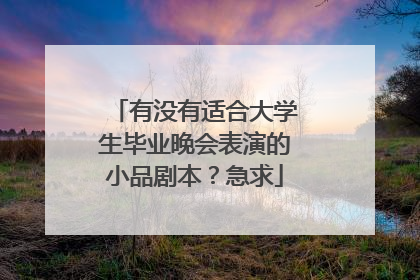 有没有适合大学生毕业晚会表演的小品剧本？急求