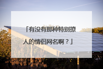 有没有那种特别撩人的情侣网名啊？