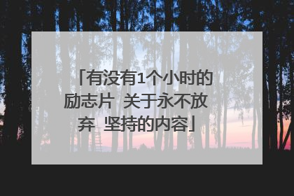 有没有1个小时的励志片 关于永不放弃 坚持的内容