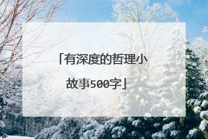 有深度的哲理小故事500字