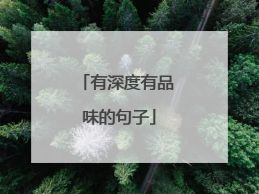 有深度有品味的句子