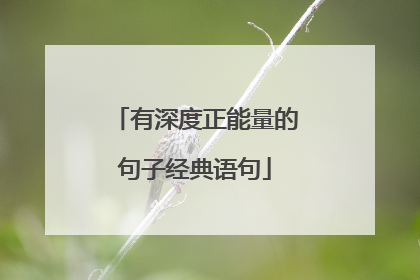 有深度正能量的句子经典语句