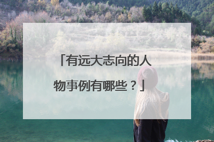 有远大志向的人物事例有哪些?