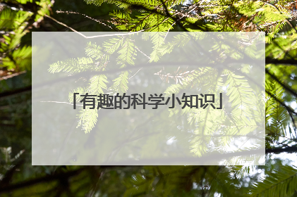 有趣的科学小知识