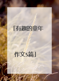有趣的童年作文5篇