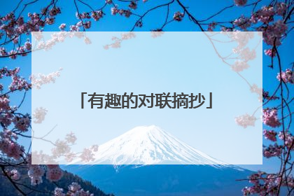 有趣的对联摘抄