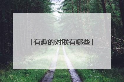 有趣的对联有哪些