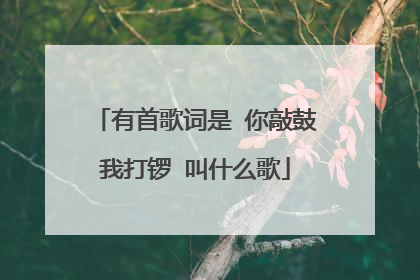 有首歌词是 你敲鼓我打锣 叫什么歌