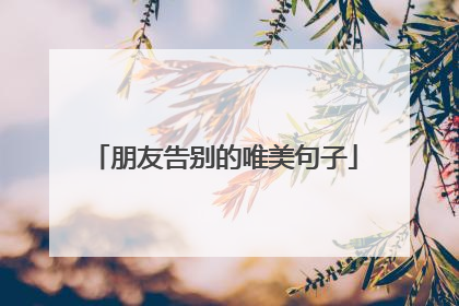 朋友告别的唯美句子