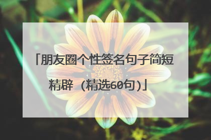 朋友圈个性签名句子简短精辟 (精选60句)
