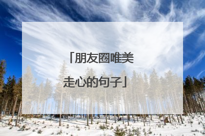 朋友圈唯美走心的句子