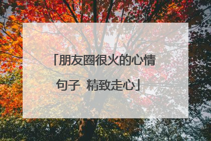 朋友圈很火的心情句子 精致走心