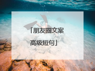 朋友圈文案高级短句