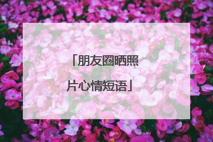 朋友圈晒照片心情短语