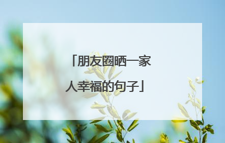 朋友圈晒一家人幸福的句子