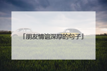 朋友情谊深厚的句子