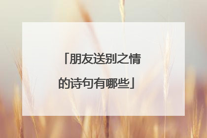 朋友送别之情的诗句有哪些