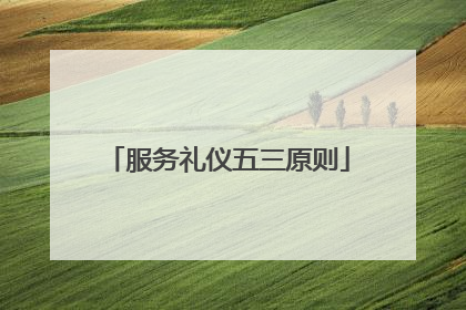 服务礼仪五三原则