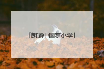 朗诵中国梦小学