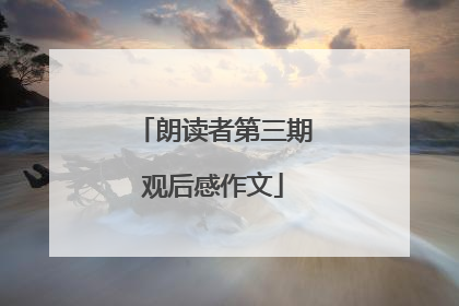 朗读者第三期观后感作文