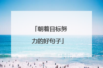 朝着目标努力的好句子