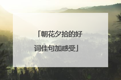 朝花夕拾的好词佳句加感受